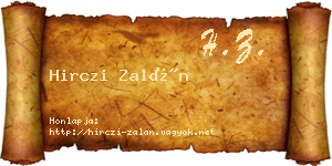 Hirczi Zalán névjegykártya